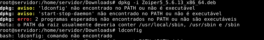 erro ldconfig